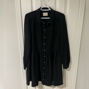 Sezane Classic Black Long Sleeve Dress